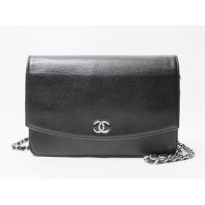 【美品 現品限り】 CHANEL ［シャネル］ チェーンウォレット　A46316　セブルガ　キャビアスキン　黒　ブラック 【中古A】