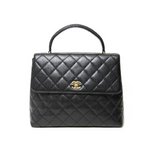 【美品 現品限り】 CHANEL ［シャネル］ハンドバッグ　キャビア　黒　ブラック 【中古AB】