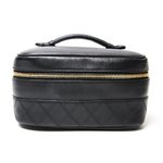 【美品 現品限り】 CHANEL ［シャネル］ 横型バニティ　レザー　黒　ブラック 【中古B】