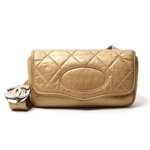 【美品 現品限り】 CHANEL ［シャネル］ ショルダーバッグ　レザー　ゴールド 【中古B】