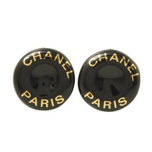 【美品 現品限り】 CHANEL ［シャネル］ イヤリング　丸型　黒 【中古A】