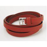 【美品 現品限り】 HERMES ［エルメス］ ブレスレット　赤　シルバー金具 【中古A】