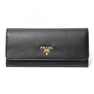 【現品限り・美品】 PRADA ［プラダ］ ファスナー長財布　1M1132　黒 【未使用】