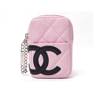 【美品 現品限り】 CHANEL ［シャネル］ カンボンライン　シガレットケース　ピンク/ブラック 【中古AB】