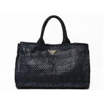 【現品限り・美品】 PRADA ［プラダ］ トートバッグ　ブラック/ネイビー　BN2113 【未使用】