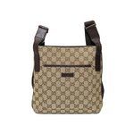 【現品限り 美品】 GUCCI ［グッチ］ GGキャンバス　ショルダーバッグ　ベージュ　122793 【中古A】