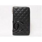 【美品 現品限り】 CHANEL ［シャネル］ カンボンライン　ラウンドファスナー　ジッピー型　長財布　黒/黒　A48660 【新品】