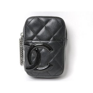 【美品 現品限り】 CHANEL ［シャネル］ カンボンライン　シガレットケース　黒/黒　シルバー金具　A26732 【中古B】