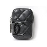 【美品 現品限り】 CHANEL ［シャネル］ カンボンライン　シガレットケース　黒/黒　シルバー金具　A26732 【中古B】