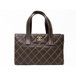 【美品 現品限り】 CHANEL ［シャネル］ ワイルドステッチ　トートバッグ　ブラウン 【中古AB】