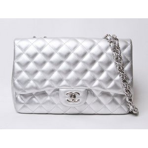 【美品 現品限り】 CHANEL ［シャネル］ デカマトラッセ30　Wチェーンショルダーバッグ　メタリックシルバー 【中古AB】