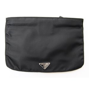 【現品限り・美品】 PRADA ［プラダ］ ポーチ　ナイロン　黒　ブラック　MV568 【中古A】