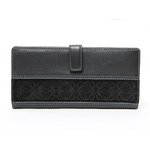 【美品・現品限り】 Loewe ［ロエベ］ 2つ折長財布　レザー/スエード　黒　ブラック 【新品同様】