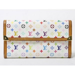 【美品 現品限り】 LOUIS VUITTON ［ルイヴィトン］ マルチカラー 3つ折長財布　白　ホワイト　M92659 【中古B】