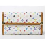 【美品 現品限り】 LOUIS VUITTON ［ルイヴィトン］ マルチカラー 3つ折長財布　白　ホワイト　M92659 【中古B】