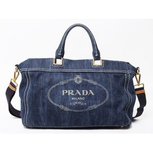 【現品限り・美品】 PRADA ［プラダ］ 2WAYトート　デニム　ブルー　BN2069 【中古AB】