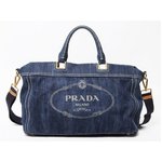 【現品限り・美品】 PRADA ［プラダ］ 2WAYトート　デニム　ブルー　BN2069 【中古AB】