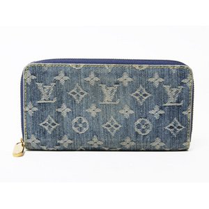 【美品 現品限り】 LOUIS VUITTON ［ルイヴィトン］ モノグラムデニム ジッピーウォレット　ブルー　M95341 【中古B】