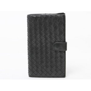 【美品 現品限り】 BOTTEGA VENETA ［ボッテガヴェネタ］ イントレチャート　長財布　黒　114074 【中古B】