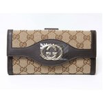 【美品 現品限り】 GUCCI ［グッチ］ GGキャンバス　Wホック長財布　ベージュ/ブラウン　282426　【未使用】