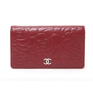 【美品 現品限り】 CHANEL ［シャネル］ 2つ折長財布　カメリア　赤　レッド　A36544 【未使用】