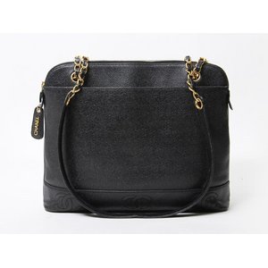 【美品 現品限り】 CHANEL ［シャネル］ チェーンショルダー　キャビアスキン　黒　ブラック 【中古B】