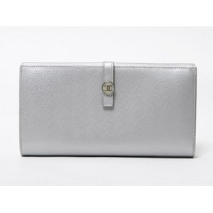 【美品 現品限り】 CHANEL ［シャネル］ ココボタン　Wホック長財布　シルバー　A20905 【新品同様】