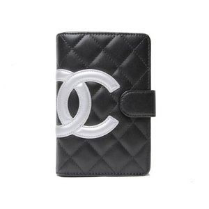 【美品 現品限り】 CHANEL ［シャネル］ カンボンライン　2つ折財布　ブラック/シルバー　A50080 【新品同様】