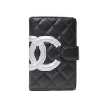 【美品 現品限り】 CHANEL ［シャネル］ カンボンライン　2つ折財布　ブラック/シルバー　A50080 【新品同様】