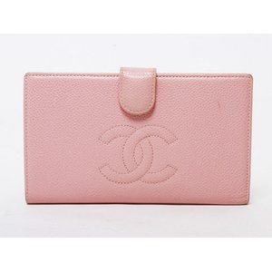 【美品 現品限り】 CHANEL ［シャネル］ がま口長財布　キャビア　ピンク　A13498  【中古B】