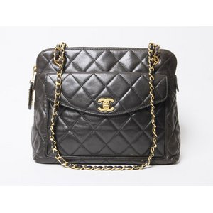 【美品 現品限り】 CHANEL ［シャネル］ チェーンショルダーバッグ　黒　ブラック　ゴールド金具 【中古B】