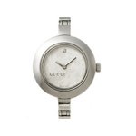 【現品限り 美品】 GUCCI ［グッチ］ バングルウォッチ　1Pダイヤ　105　花柄　シルバー文字盤　レディース　クオーツ 【中古AB】