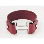 【美品 現品限り】 HERMES ［エルメス］ ブレスレット　レザー　赤 【中古A】