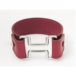 【美品 現品限り】 HERMES ［エルメス］ ブレスレット　レザー　赤 【中古SA】