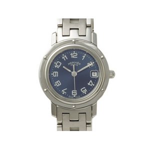 【美品 現品限り】 HERMES ［エルメス］ クリッパー　CL4.210　クォーツ　レディース　SS　ブルー 【中古A】