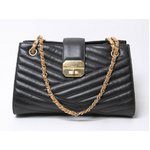 【美品 現品限り】 CHANEL ［シャネル］ 2012年クルーズライン　ガブリエル　チェーンショルダー　黒　シャンパンゴールド金具 【中古AB】