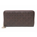 【美品 現品限り】 GUCCI ［グッチ］ グッチシマ　ラウンドファスナー長財布　ブラウン　307982　【未使用】
