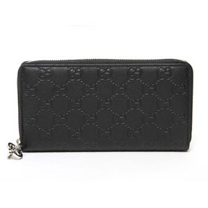 【美品 現品限り】 GUCCI ［グッチ］ グッチシマ　ラウンドファスナー長財布　黒　ブラック　307986　【未使用】