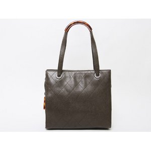 【美品 現品限り】 CHANEL ［シャネル］ ショルダートートバッグ　レザー　カーキ 【中古A】