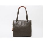 【美品 現品限り】 CHANEL ［シャネル］ ショルダートートバッグ　レザー　カーキ 【中古A】