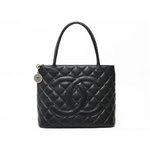 【美品 現品限り】 CHANEL ［シャネル］ 復刻トート　キャビア　黒　シルバー金具 【中古A】