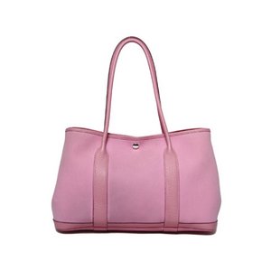 【美品 現品限り】HERMES（エルメス） ガーデンショルダー　ピンク　キャンバス/レザー  【中古B】