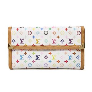 【美品 現品限り】 LOUIS VUITTON ［ルイヴィトン］ マルチカラー 3つ折長財布　白　ホワイト　M92659 【中古A】