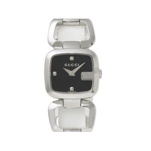 【現品限り 美品】 GUCCI ［グッチ］  125.5　3Pダイヤ　レディース　クオーツ　黒　YA125509 【未使用】