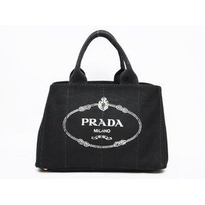 【現品限り・美品】 PRADA ［プラダ］ カナパトート　ロゴ　キャンバス　黒　ブラック 【未使用】