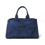 【現品限り・美品】 PRADA ［プラダ］ カナパ　ロゴトートバッグ　デニム　ブルー　B1872B 【新品】