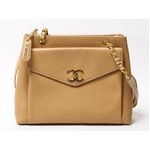 【美品 現品限り】 CHANEL ［シャネル］ チェーンショルダーバッグ　キャビアスキン　ベージュ 【中古A】