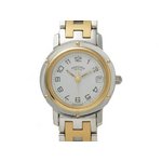 【美品 現品限り】 HERMES ［エルメス］ クリッパー　コンビ　CL4.220　クォーツ　レディース　SS　GP　白文字盤 【中古A】