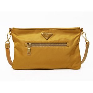【現品限り・美品】 PRADA ［プラダ］ ショルダーバッグ　ナイロン　サフラン　BT0719 【中古SA】
