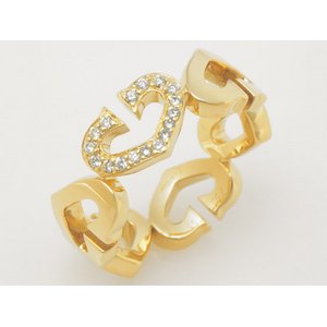 【現品限り】Cartier（カルティエ） Cハートリング　K18YG　1Pダイヤ　#53 【中古SA】